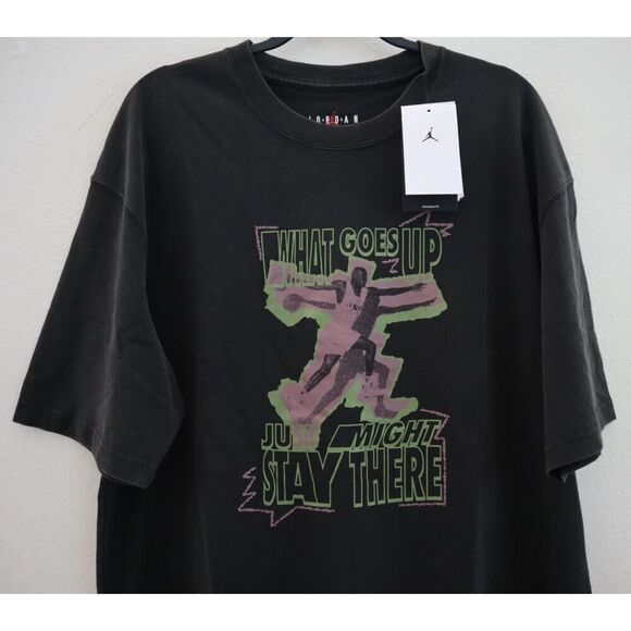 Air Jordan FD7208-010 Women's Sz M Black Heritage What Goes Up Oversized T-Shirt - Picture 6 of 9
